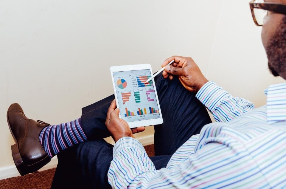 Reviewing numbers on a tablet